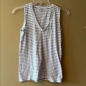 Striped Gray Sleeveless Madewell Top XS